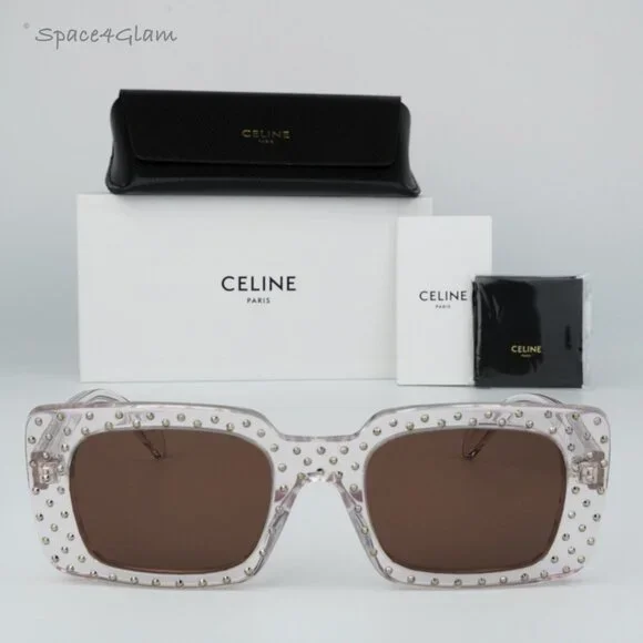 NEW Celine CL4213IS 27E ANIMATION XMAS Crystal Brown Rectangle Women Sunglasses Celine Women Sunglasses Crystal Brown CL4213IS ANIMATION  main image 4
